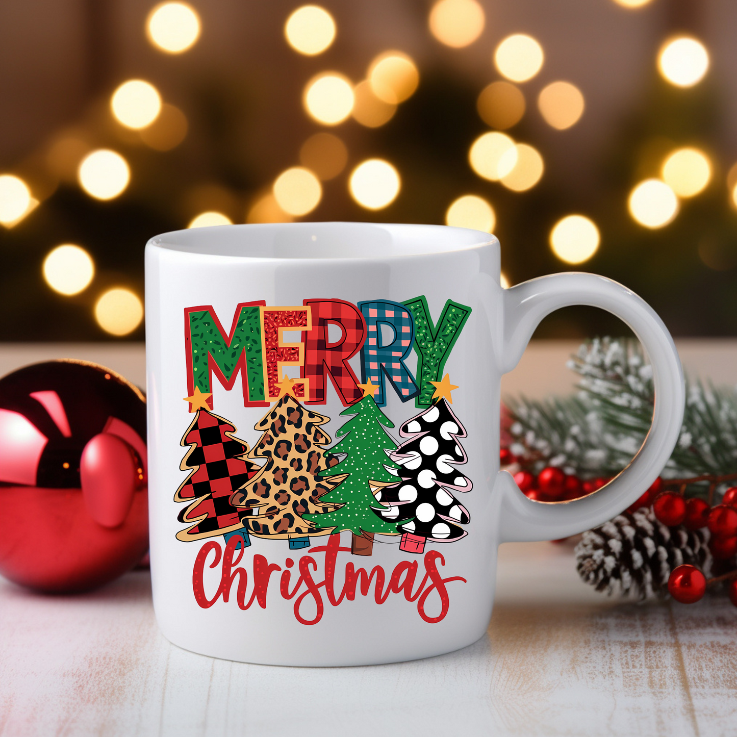 Merry Xmas Flannel Coffee Mug