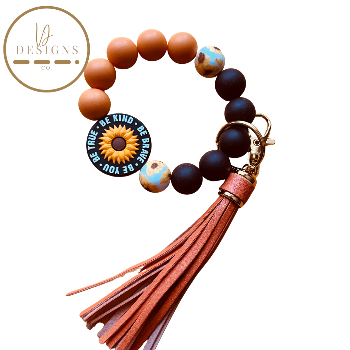 Be Kind. Be Brave. Be True. Be You. Keychain Bracelet