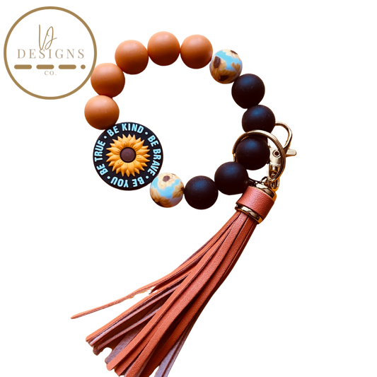 Be Kind. Be Brave. Be True. Be You. Keychain Bracelet