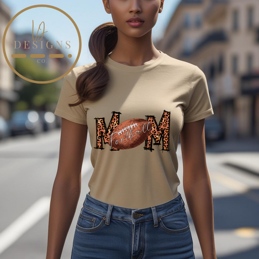 Football Mom Leopard T-Shirt