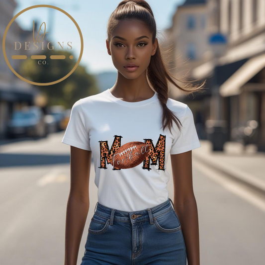 Football Mom Leopard T-Shirt