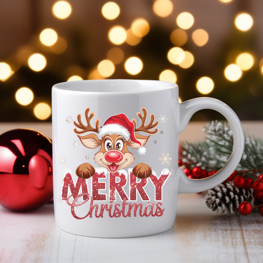 Merry Christmas Reindeer Coffee Mug