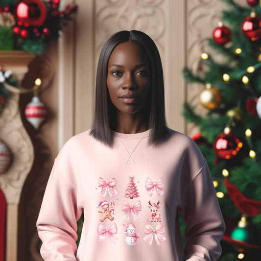Pink Festive Christmas Sweatshirt