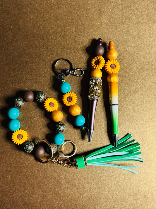 Sunflower Keychain Bracelet