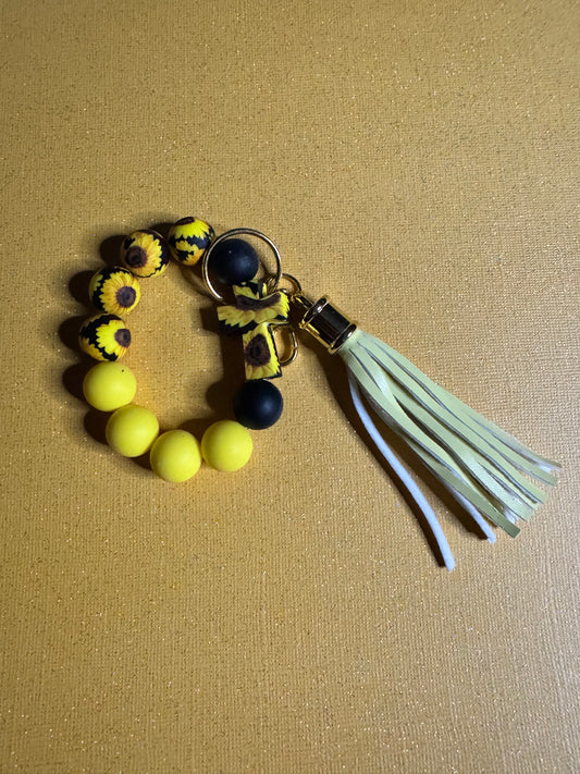 Sunflower Cross Keychain Bracelet