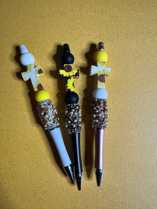 Sunflower Cross Decorative Pen