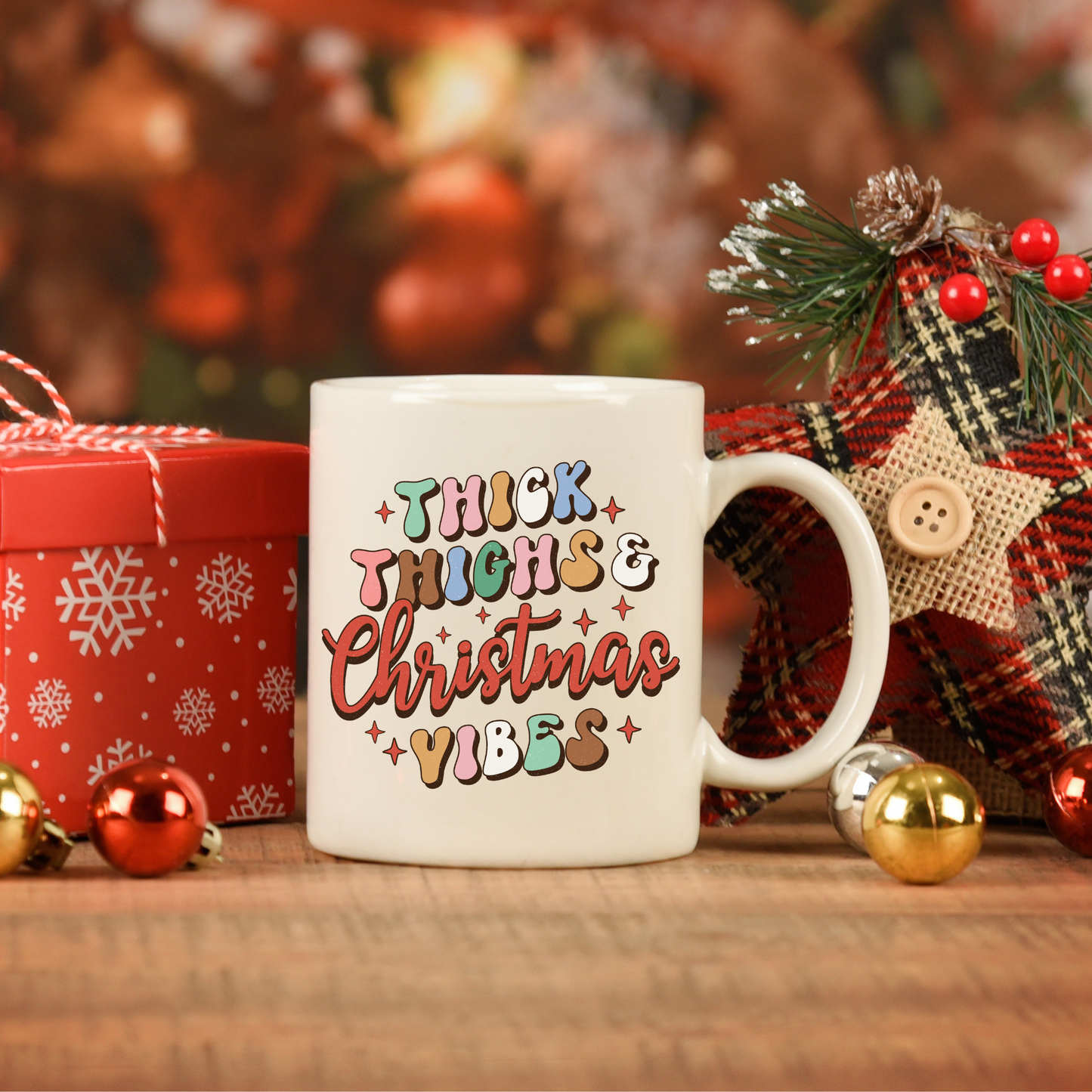 Thick Thighs Christmas Coffee Mug